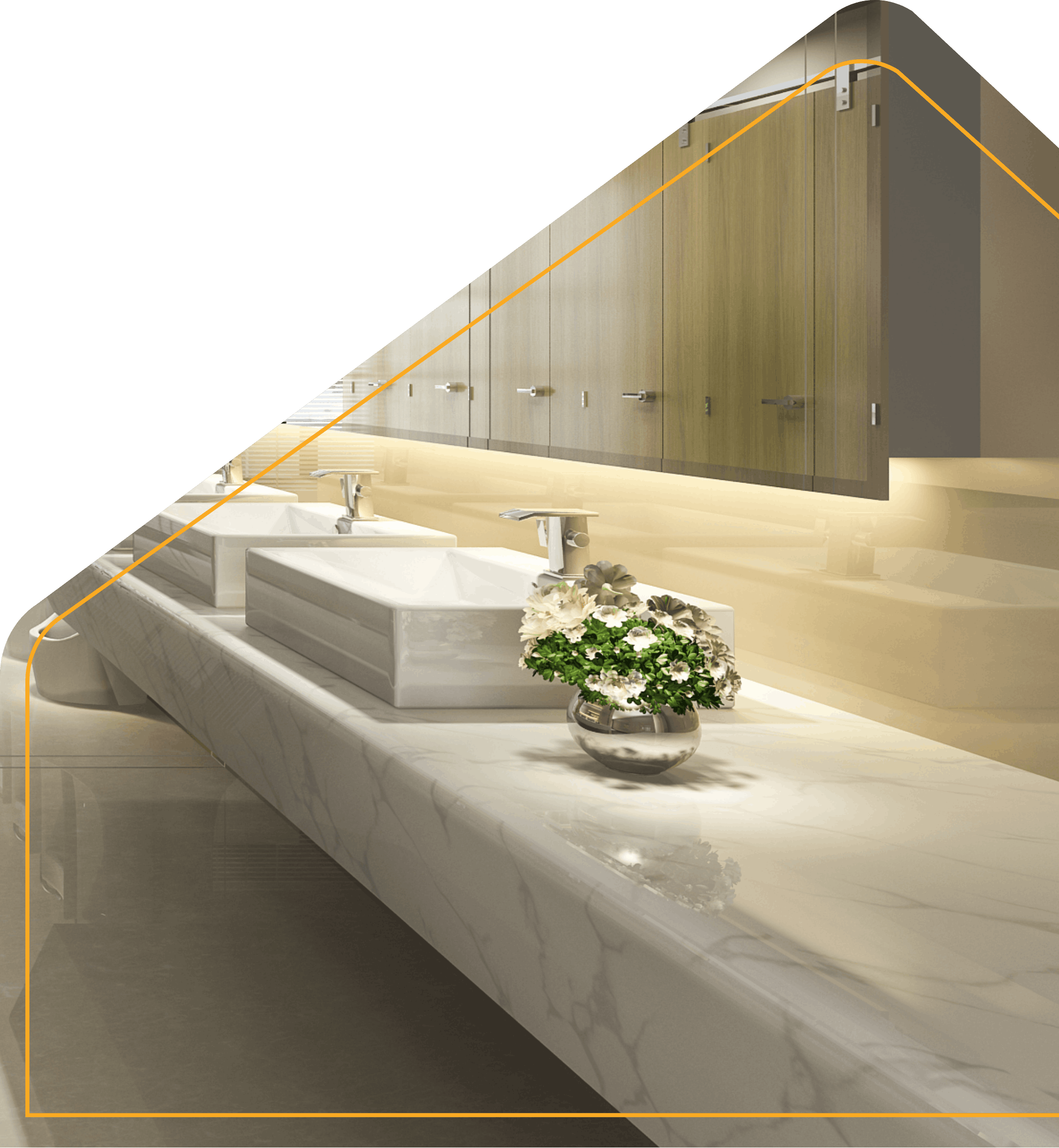 Solid surface washroom vanities